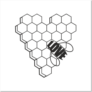 Honey heart. Honey love (black) Posters and Art